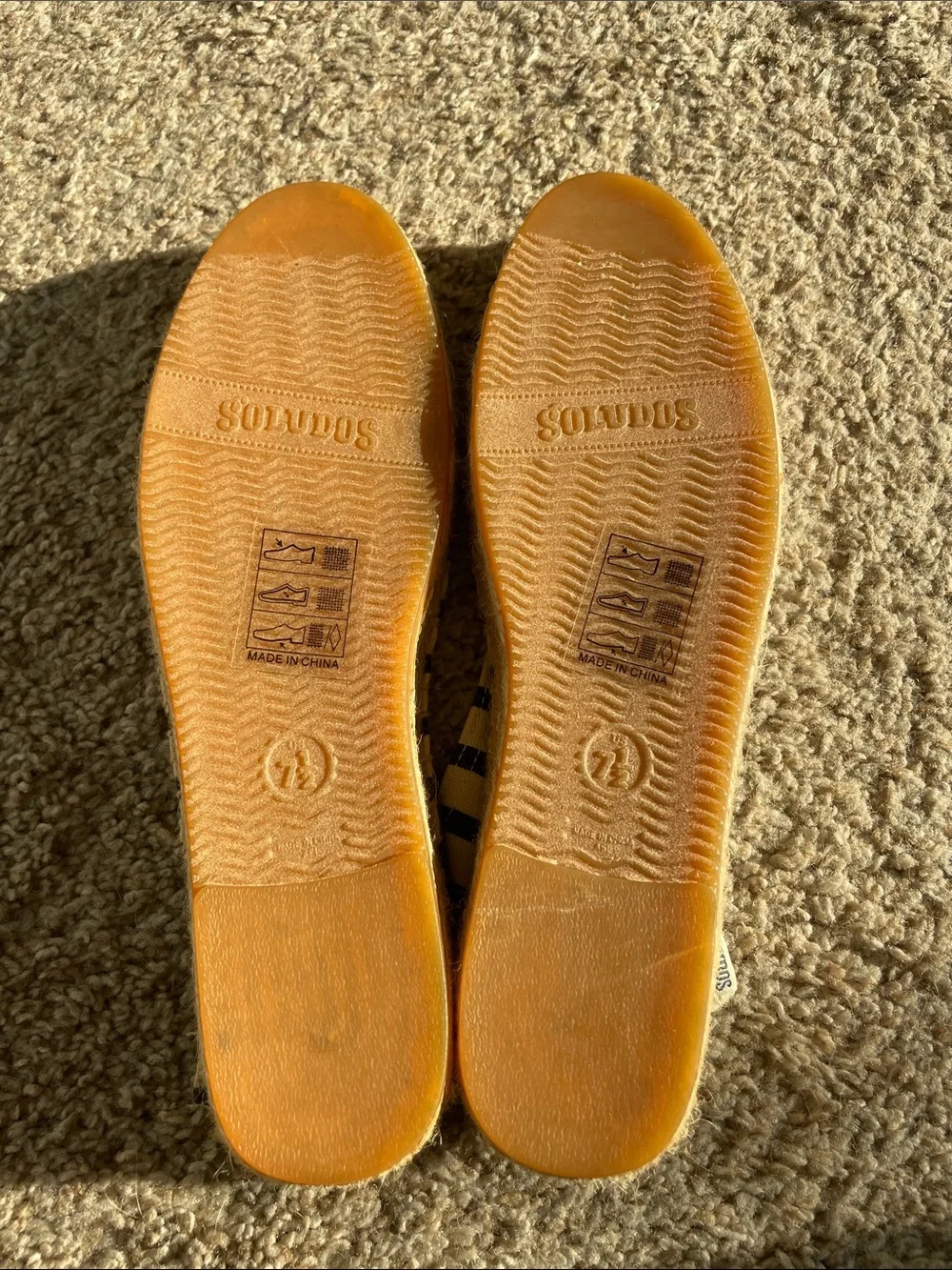 NEVER WORN Soludos Navy and Cream Striped Espadrille Flats